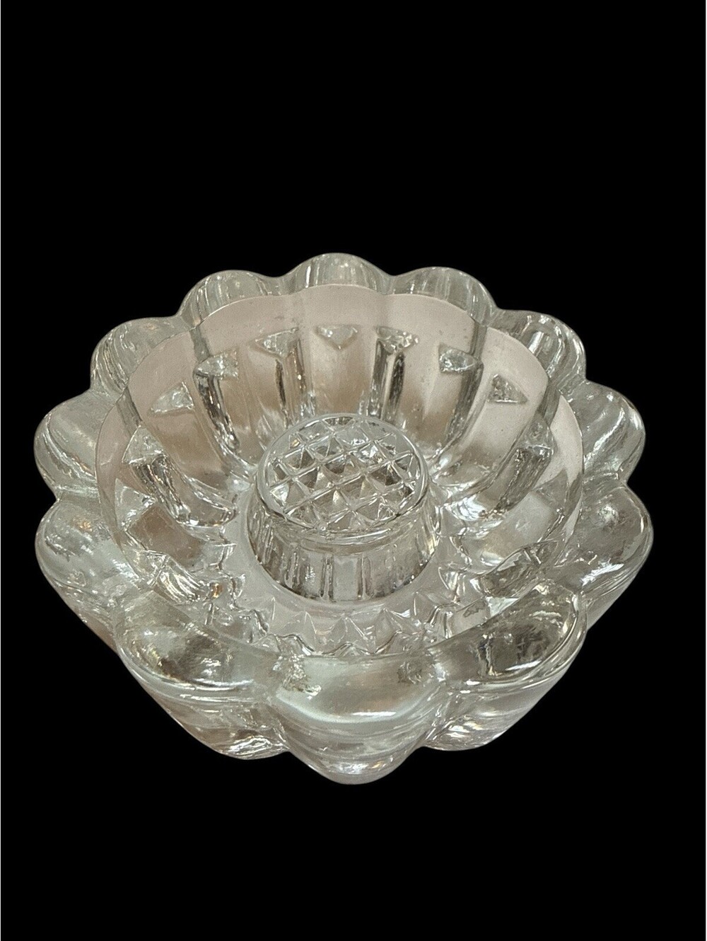 Princess House Reversible Ribbed Crystal Candle Holders Vintage 1970's Set of 2 - Picture 3 of 4